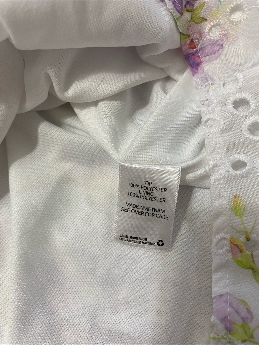 BCX White Floral Eyelet Halter Camisole XL - Picture 6 of 8